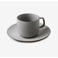 TEETASSE MIT UNTERTASSE EQUINOXE 200 ml Pfeffer - Hellgrau, Keramik (0.2L) - Revol Porcelaine France