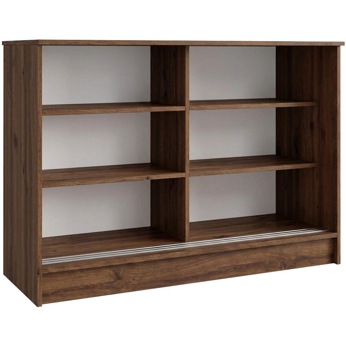 KOMMODE Horizon mit 2 Schiebetüren, 120 cm, Walnuss+Schwarz - Walnussfarben/Schwarz, Holzwerkstoff (121/85/43.5cm) - Beautysofa