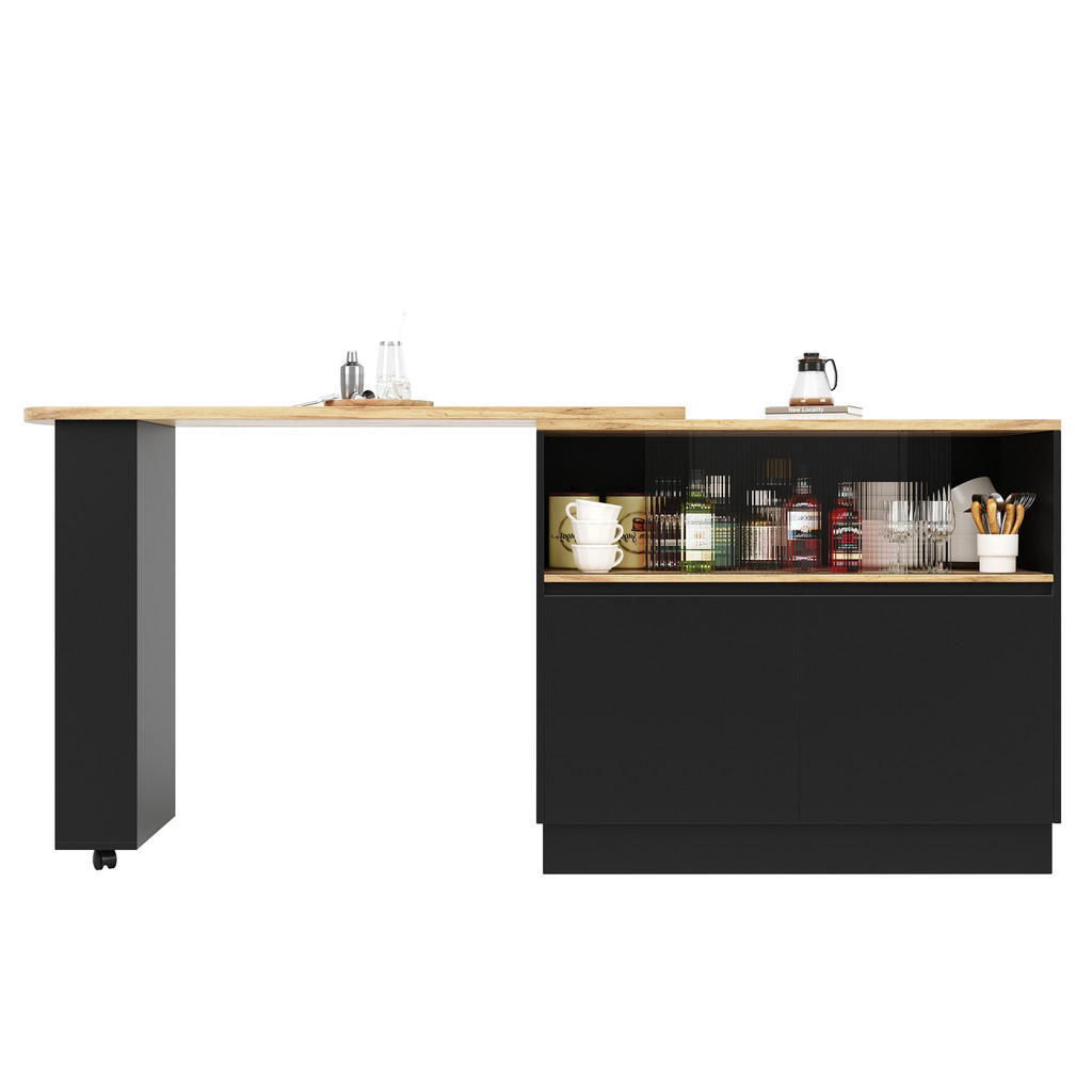 Thumbnail - Urban Meuble Stehtisch, Schwarz, Holzwerkstoff, Metall, Rechteckig, 90x100x45 cm, Esszimmer, Barmöbel, Bartische
