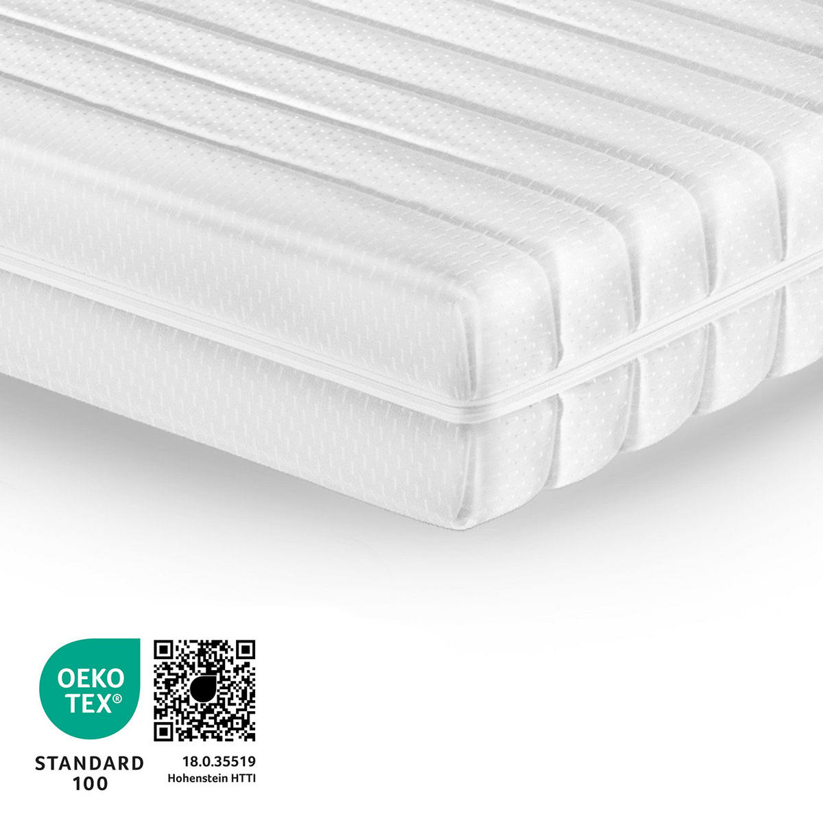 BETTEN-ABC KSP-500 XXL, Matratze in Härtegrad H4 Kaltschaummatratze in Härtegrad 4, Bezug waschbar, Größe: 160x220 - Weiß, Textil (160/220cm) - Betten-ABC