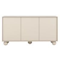 KOMODA Adel se 3 dvířky a kulatými nožkami, 154 cm, bezúchytková, kašmír - kašmírová, kompozitní dřevo (154/81/38cm) - Beautysofa