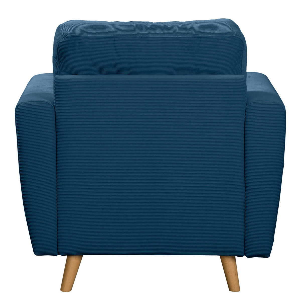 SESSEL - Blau/Honig, Holz/Textil (80/90/87cm) - home24