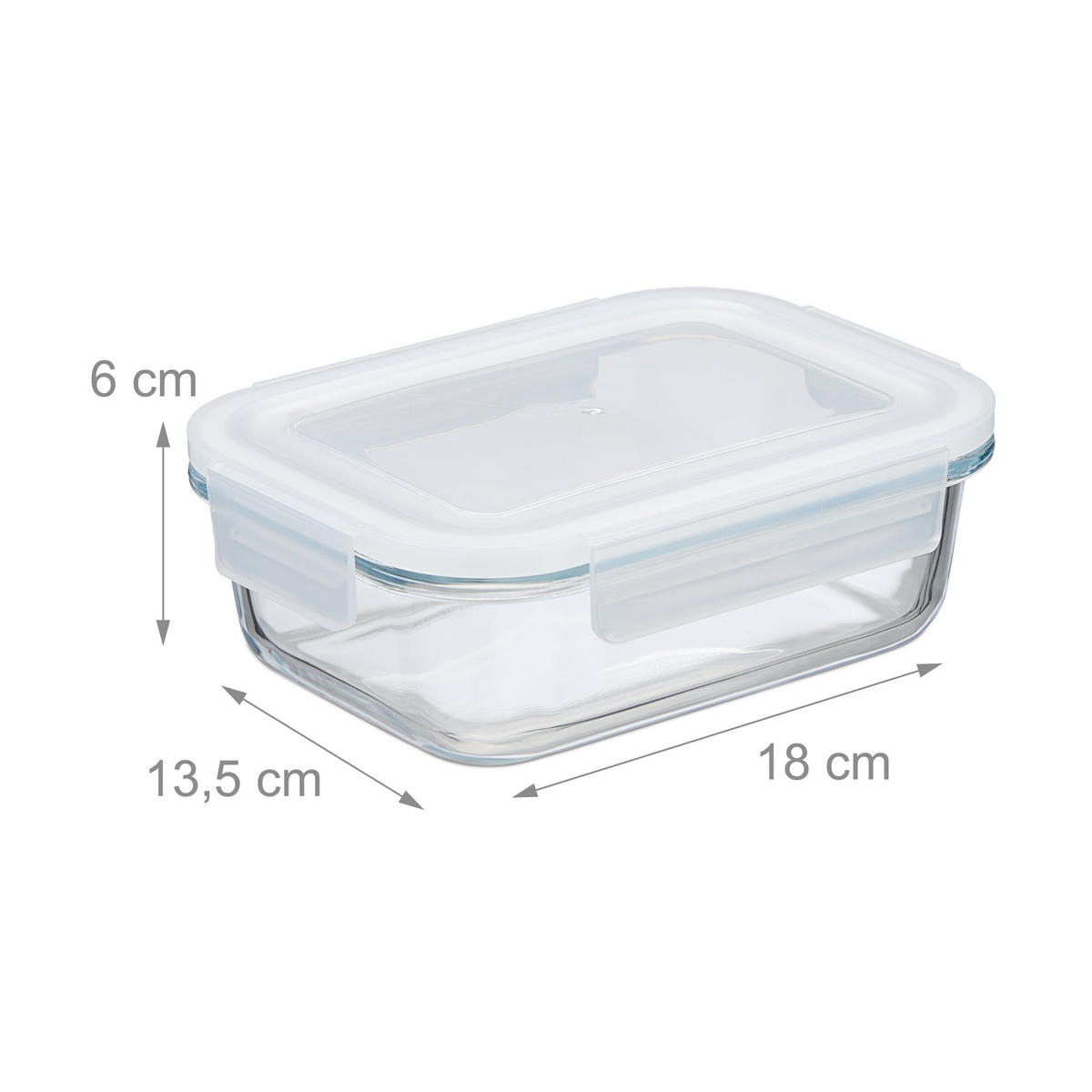 GLASBEHÄLTER-SET - Transparent, Glas/Kunststoff (18/6/13.5cm) - Relaxdays