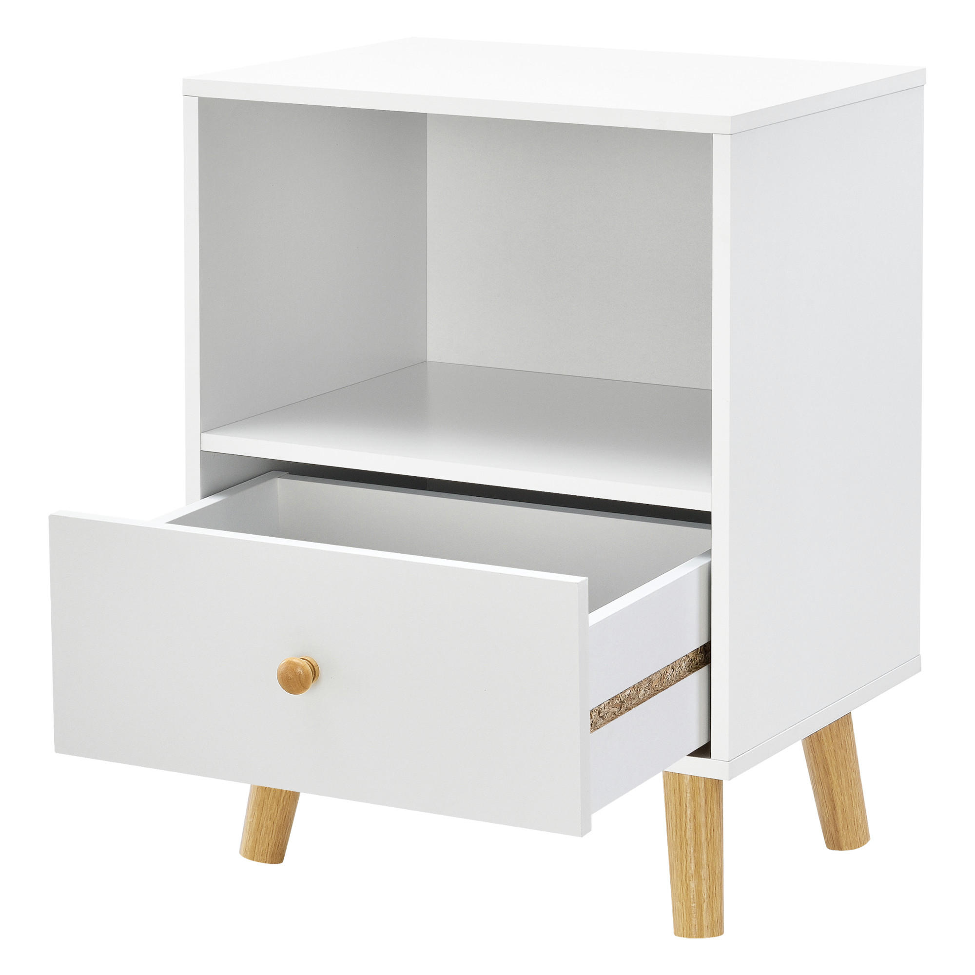 BEISTELLTISCH Sundsvall - Naturfarben/Weiß, Holz/Holzwerkstoff (30/40/54cm) - [en.casa]