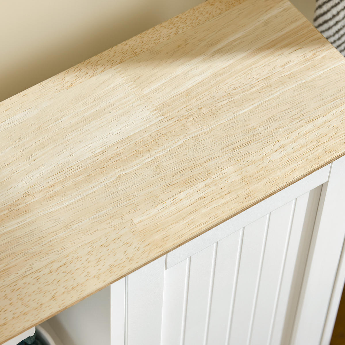 BADEZIMMERSCHRANK Weiß - Weiß/Naturfarben, Holz/Holzwerkstoff (50/86/21cm) - SoBuy