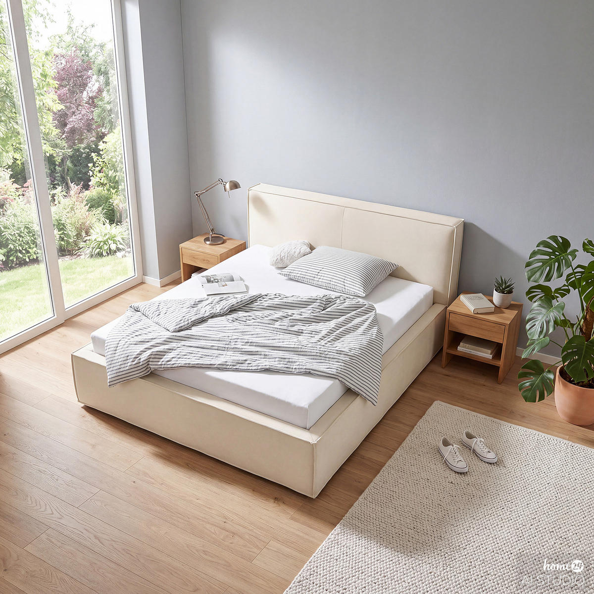 POLSTERBETT - Creme, Textil (160/200cm) - home24