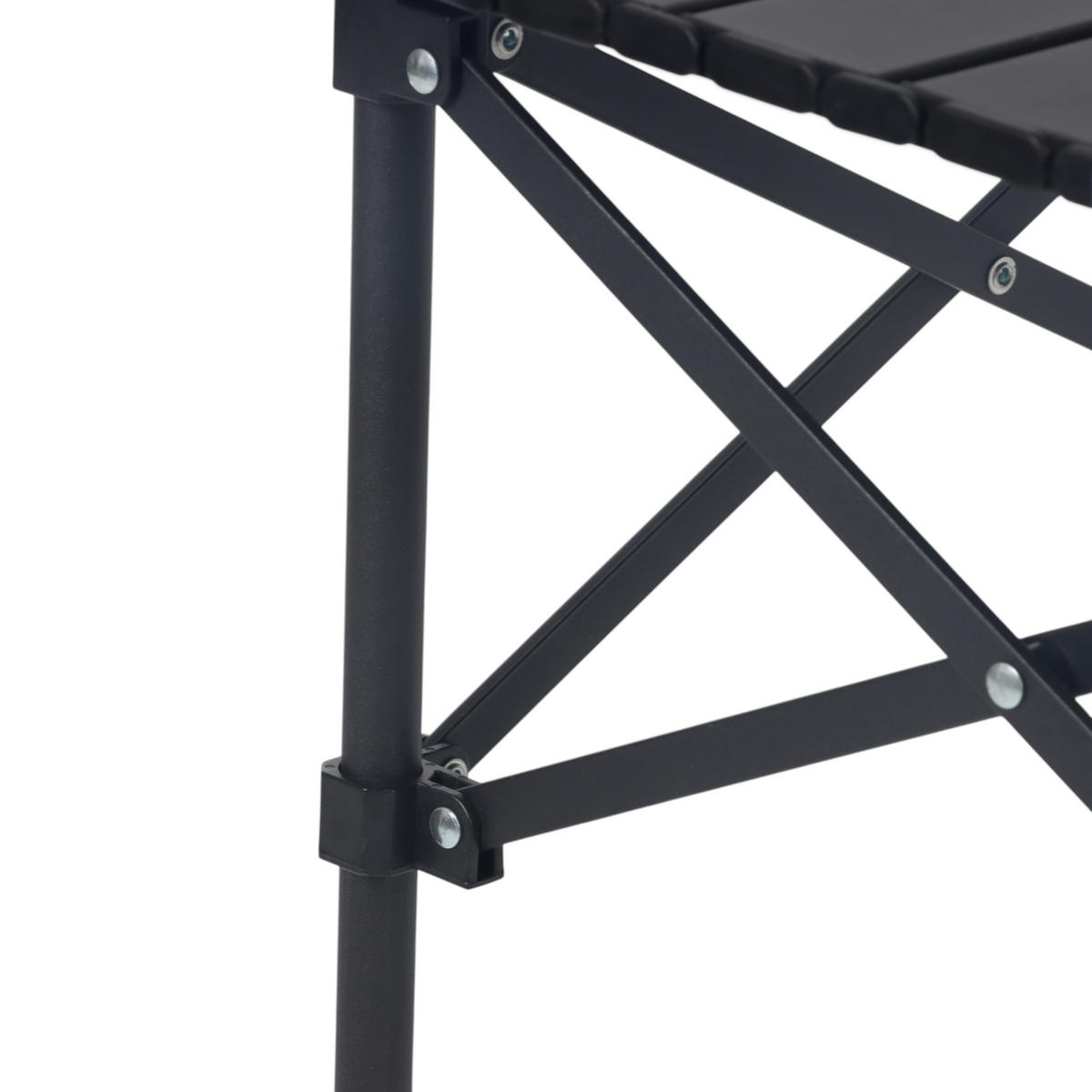 CAMPINGTISCH - Schwarz, Metall (53/95/55cm) - Relaxdays