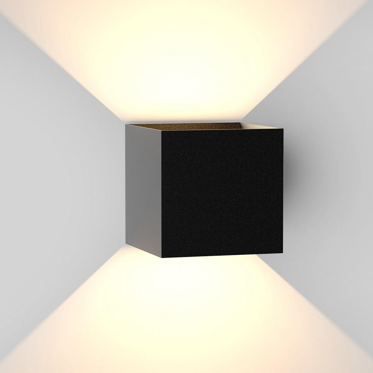 LED WANDLEUCHTE Herz - Schwarz, Metall (10/10/10cm) - Nettlife