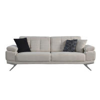 2-SITZER Sofa LINDY, Creme - Creme, Leder/Textil (195/89/100cm)