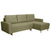 ECKSCHLAFSOFA Vega mit Universelle Ottomane Grün - Grün, Textil (225/150cm) - Beautysofa