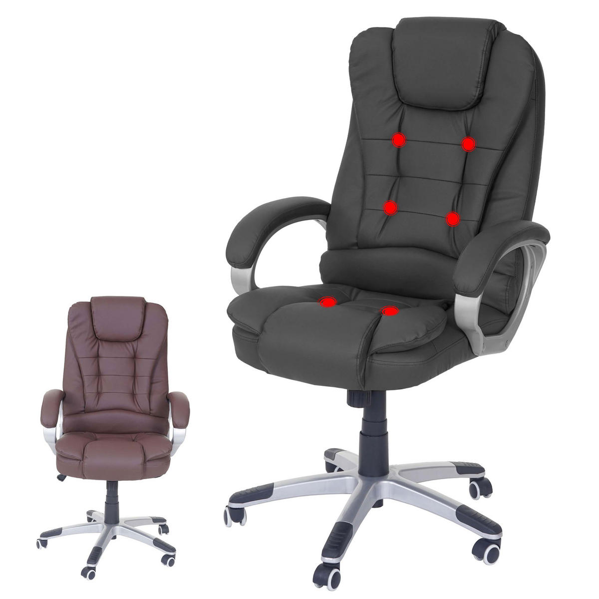 MASSAGE-BÜROSTUHL Schwarz - Schwarz, Textil (68/120/70cm) - MCW