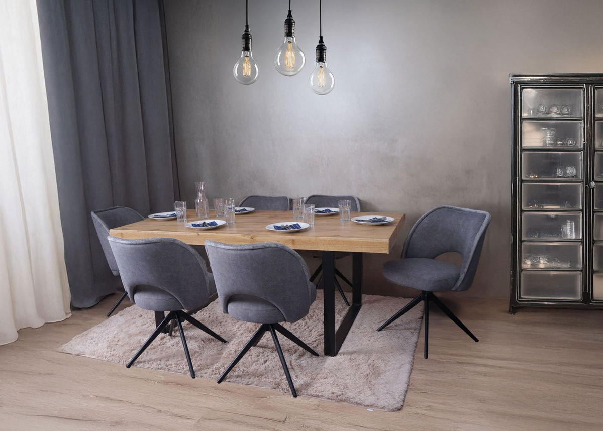 ESSZIMMERSTUHL Grau 2er-Set - Dunkelgrau/Grau, Textil (54/84/60cm) - MCW