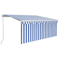 MARKISE Manuell Einziehbar mit Rollo 3,5x2,5m Blau & - Blau, Metall (250/1/350cm) - furnicato