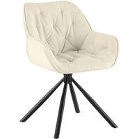 ARMLEHNENSTUHL Cord Creme - Creme/Schwarz, Textil/Metall (56/82/62cm) - CLP