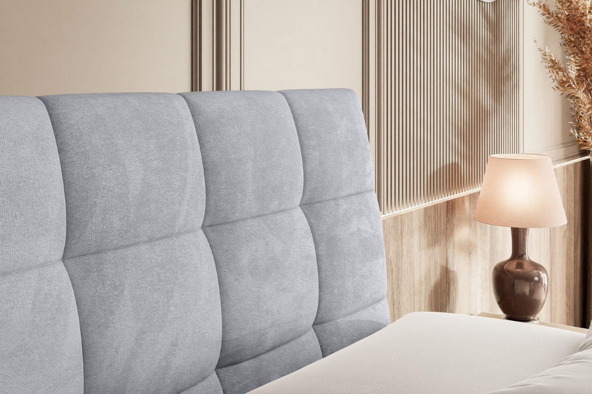 BOXSPRINGBETT BRUGO-Z KING - 120 x 200 - H3/H4 - Hellgrau - Hellgrau, Holzwerkstoff (120/200cm) - ALTDECOR