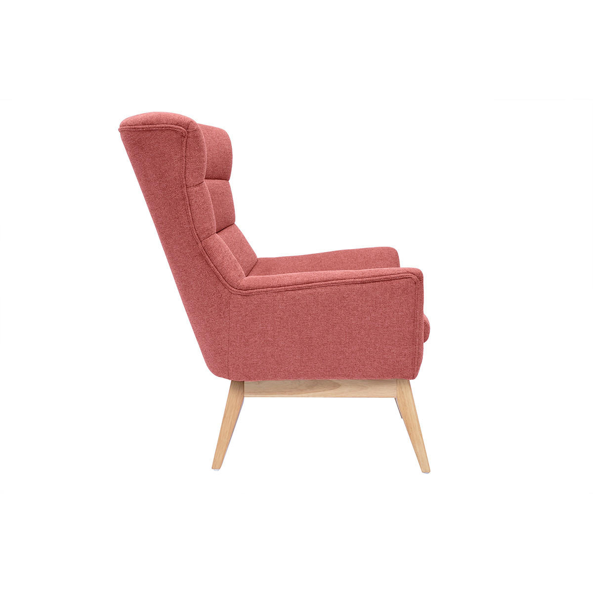 SESSEL Skandinavisch Samteffekt Terracotta Holz BRODY - Terracotta, Textil (93/101/75cm) - Miliboo