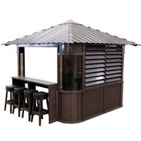 WHIRLPOOL PAVILLION SET Fraser Pavillion inkl. Bar & 4 Bar Hockern - Braun, Kunststoff (305/295/305cm) - Canadian Spa Company
