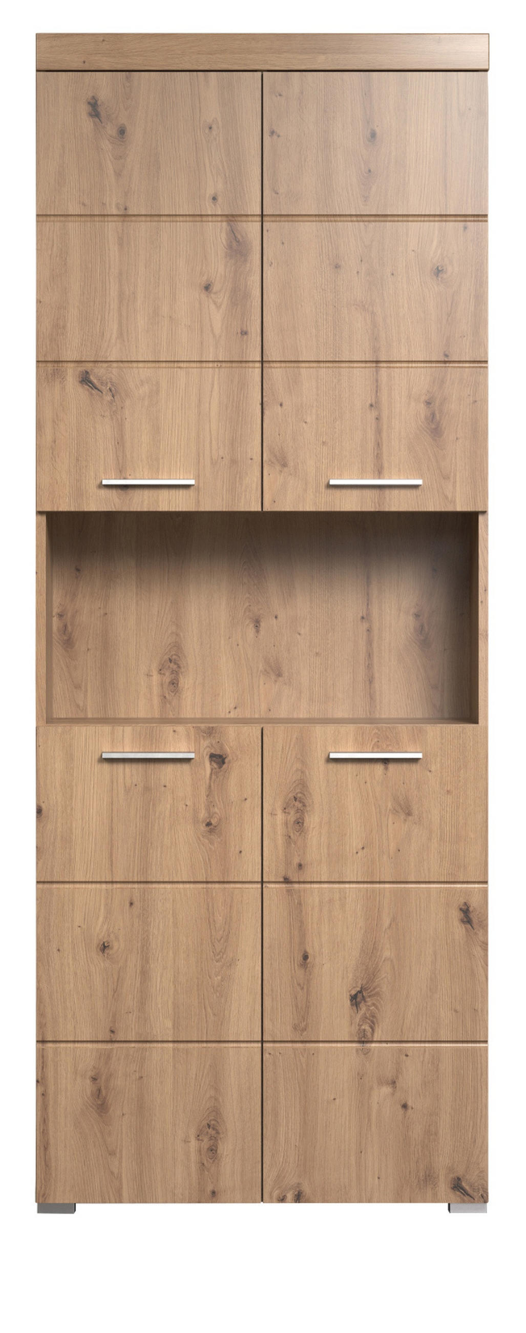 HOCHSCHRANK Asteiche 73 x 190 cm, Badschrank 4-türig - Eichefarben, Holzwerkstoff/Kunststoff (73/190/31cm) - Top.Furn