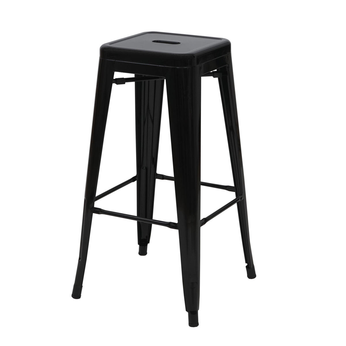 BARHOCKER METALL Schwarz 4er-Set - Schwarz, Metall (43/77/43cm) - MCW