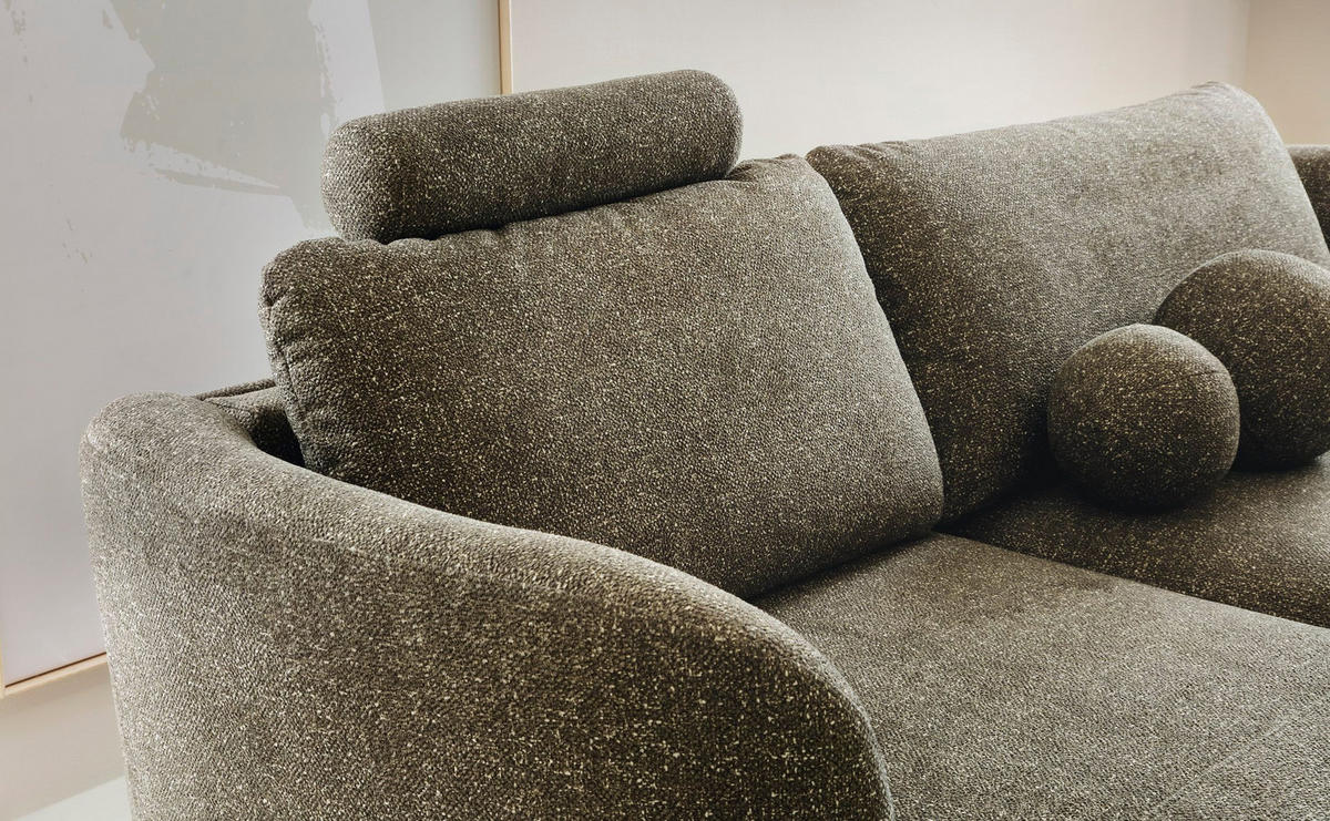 ECKSOFA VICO Grün Velours-Stoff mit Schlaffunktion - Grün, Holz (260/181cm) - MASSENO