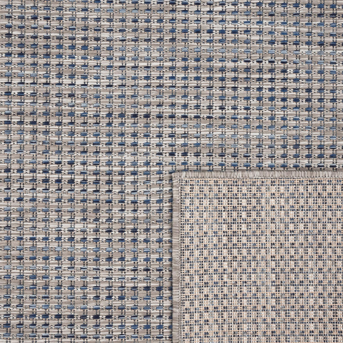 OUTDOOR Teppich Natur Balkon, Terrasse schmutzabweisend Blau Rechteckig 160x220 - Blau, Textil (160/220cm) - KADIMA DESIGN
