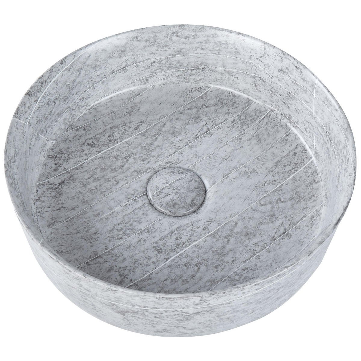 UMYVADLO NA DESKU Šedé Betonový efekt 37 cm Keramika Gudar - šedá/tmavě šedá, keramika (37/12/37cm) - Beliani