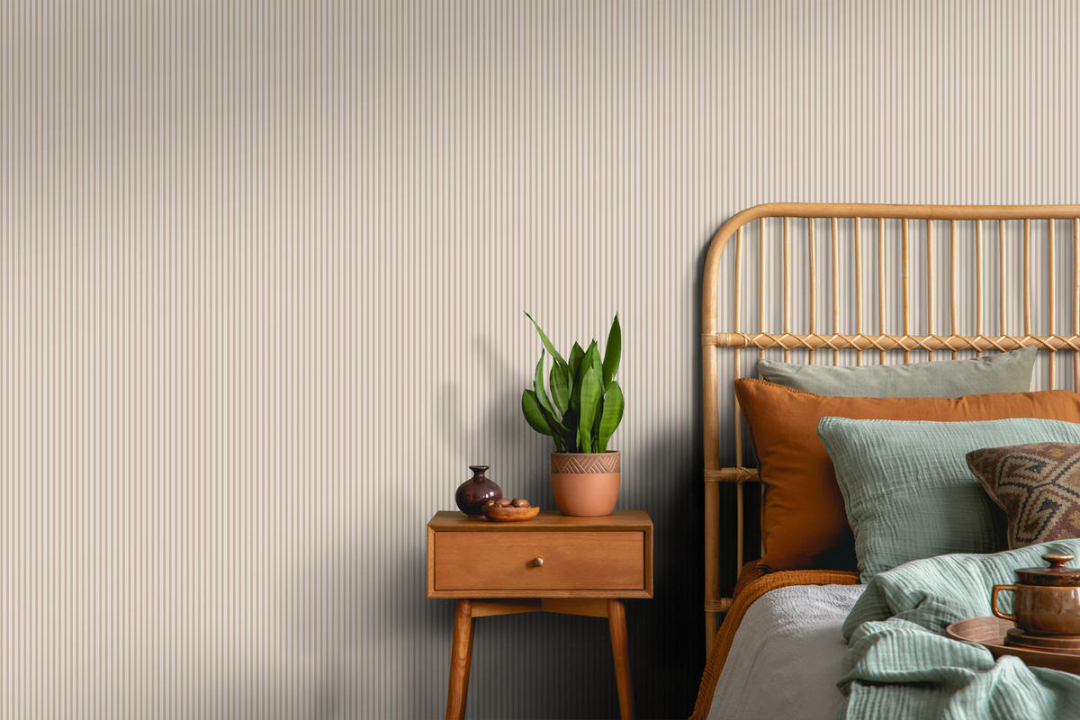 TAPETE Streifenmuster 50 x 900 cm - Beige, Papier (50/900cm) - Sanders & Sanders