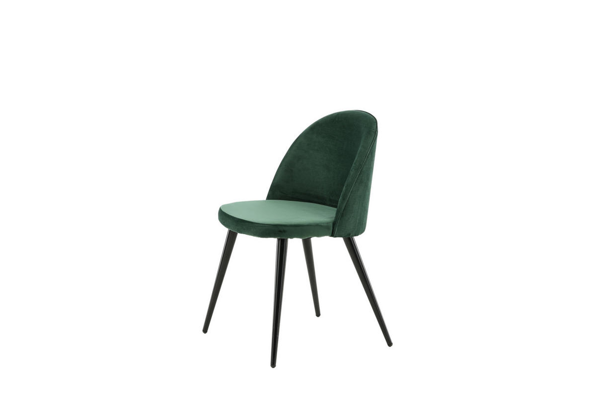 STUHL 2er-Set velours grün, schwarz - Grün, Holzwerkstoff (50/77/57cm) - ebuy24