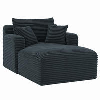 CHAISELONGUE aus Cord Dunkelgrau als Relaxsessel oder Schlafsofa - Dunkelgrau, Kunststoff (100/82/166cm) - Meubliv