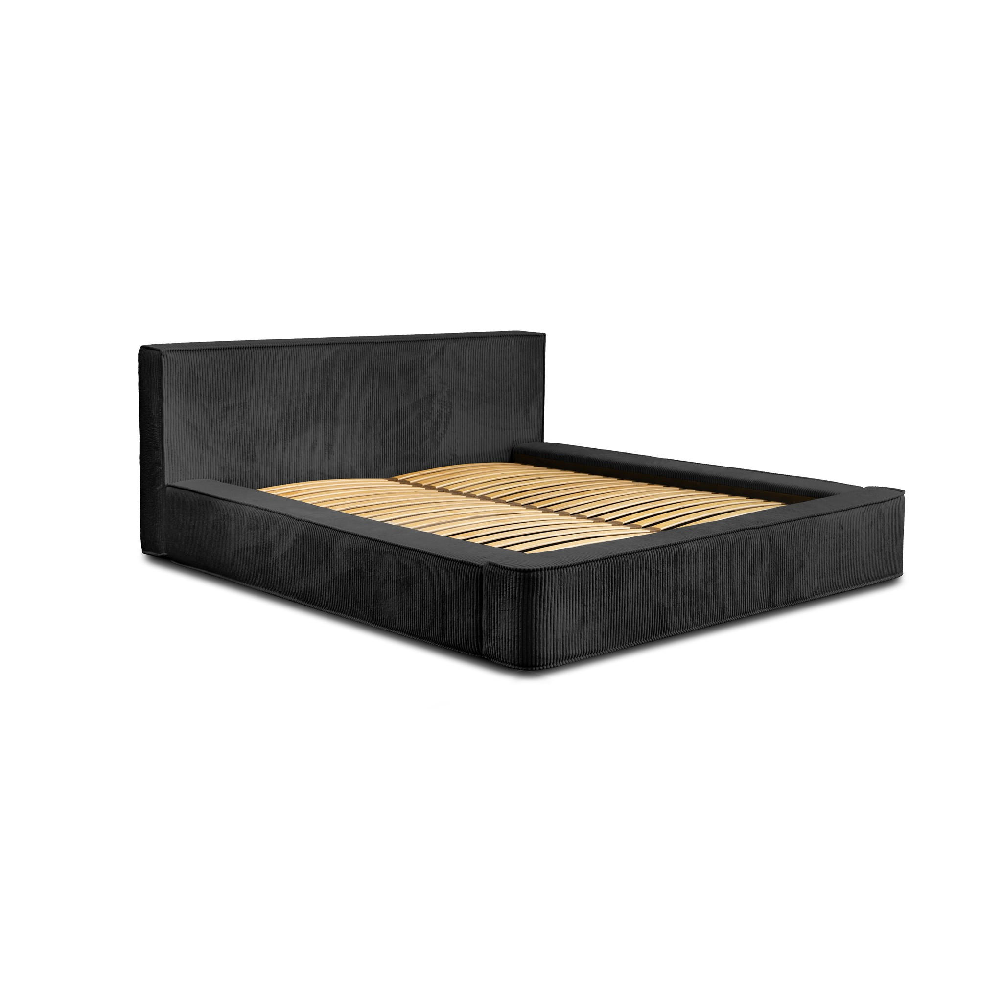 POLSTERBETT Modesto In Lincoln - Schwarz, Holzwerkstoff/Textil (140/200cm) - Fun Möbel