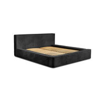 POLSTERBETT Modesto Stoff Lincoln - Schwarz, Holzwerkstoff/Textil (140/200cm) - Fun Möbel