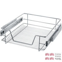 TELESKOPSCHUBLADE ,einfache Montage,grau - Grau, Metall (47/14/44cm) - tectake