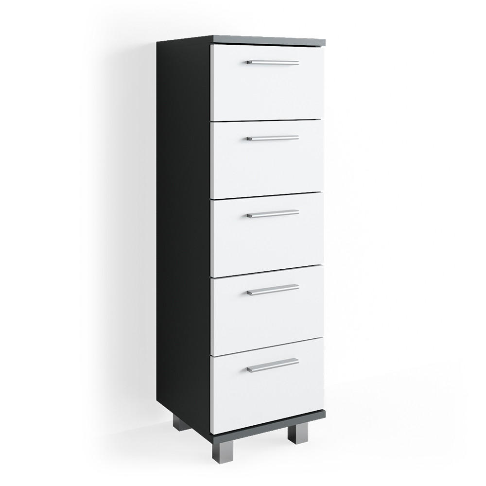 BADSCHRANK Ilias Anthrazit 30 x 95 cm - Anthrazit, Holzwerkstoff (30/95/30cm) - Vicco