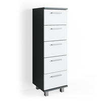 BADSCHRANK Ilias Anthrazit 30 x 95 cm - Anthrazit/Weiß, Holzwerkstoff (30/95/30cm) - Vicco