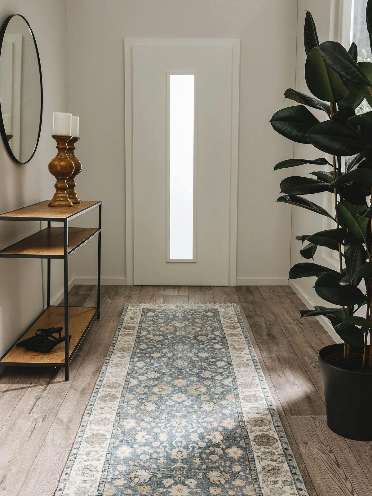 LÄUFER Mara Beige/Blau 80x240 cm - Beige, Textil (80/240cm) - benuta Pop