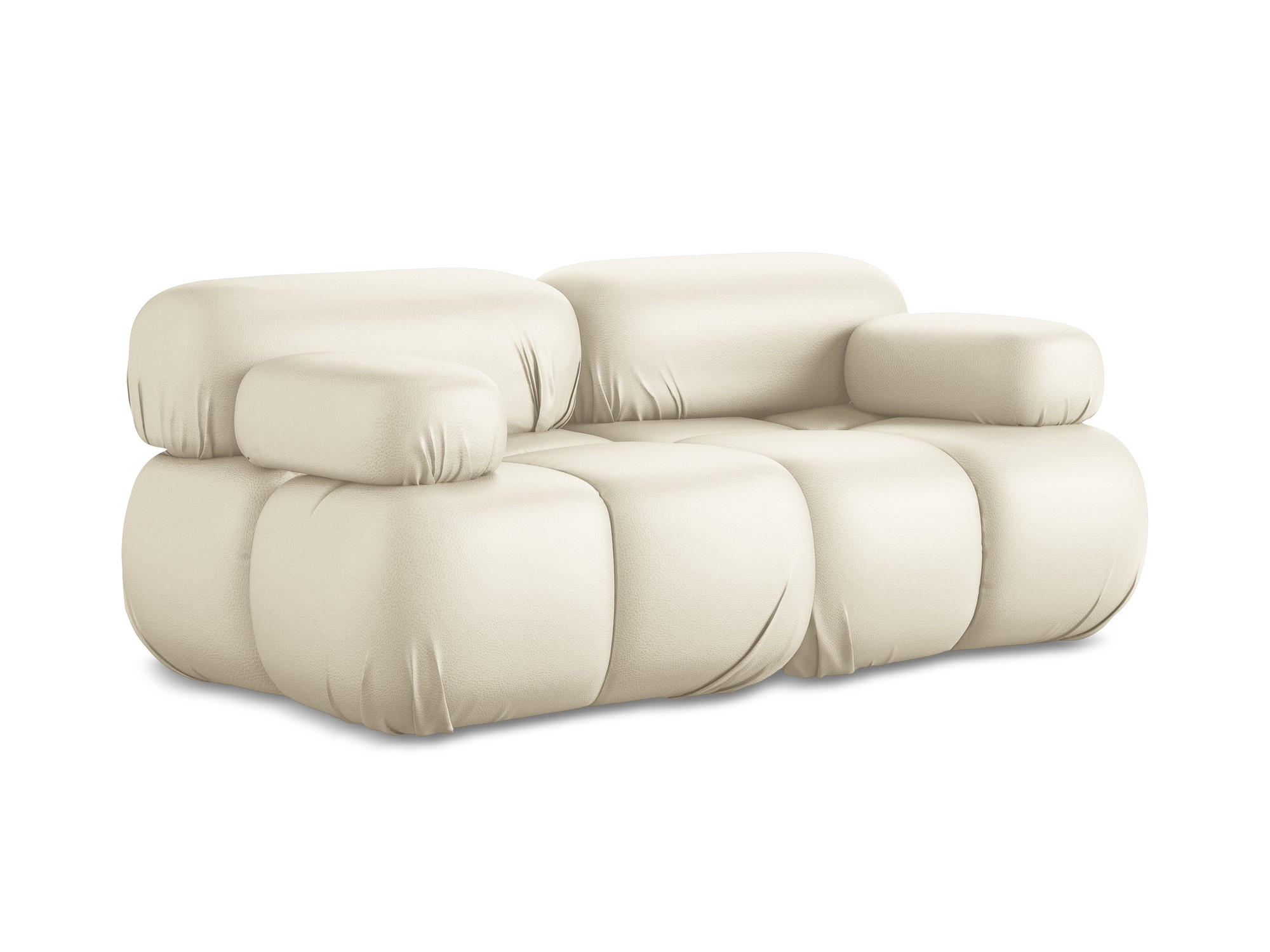 2-SITZER-SOFA Kunstleder Beige - Beige/Creme, Leder/Kunststoff (190/70/96cm) - Makamii
