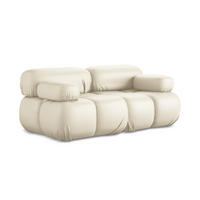 2-SITZER-SOFA Kunstleder Beige - Beige/Creme, Leder/Kunststoff (190/70/96cm) - Makamii