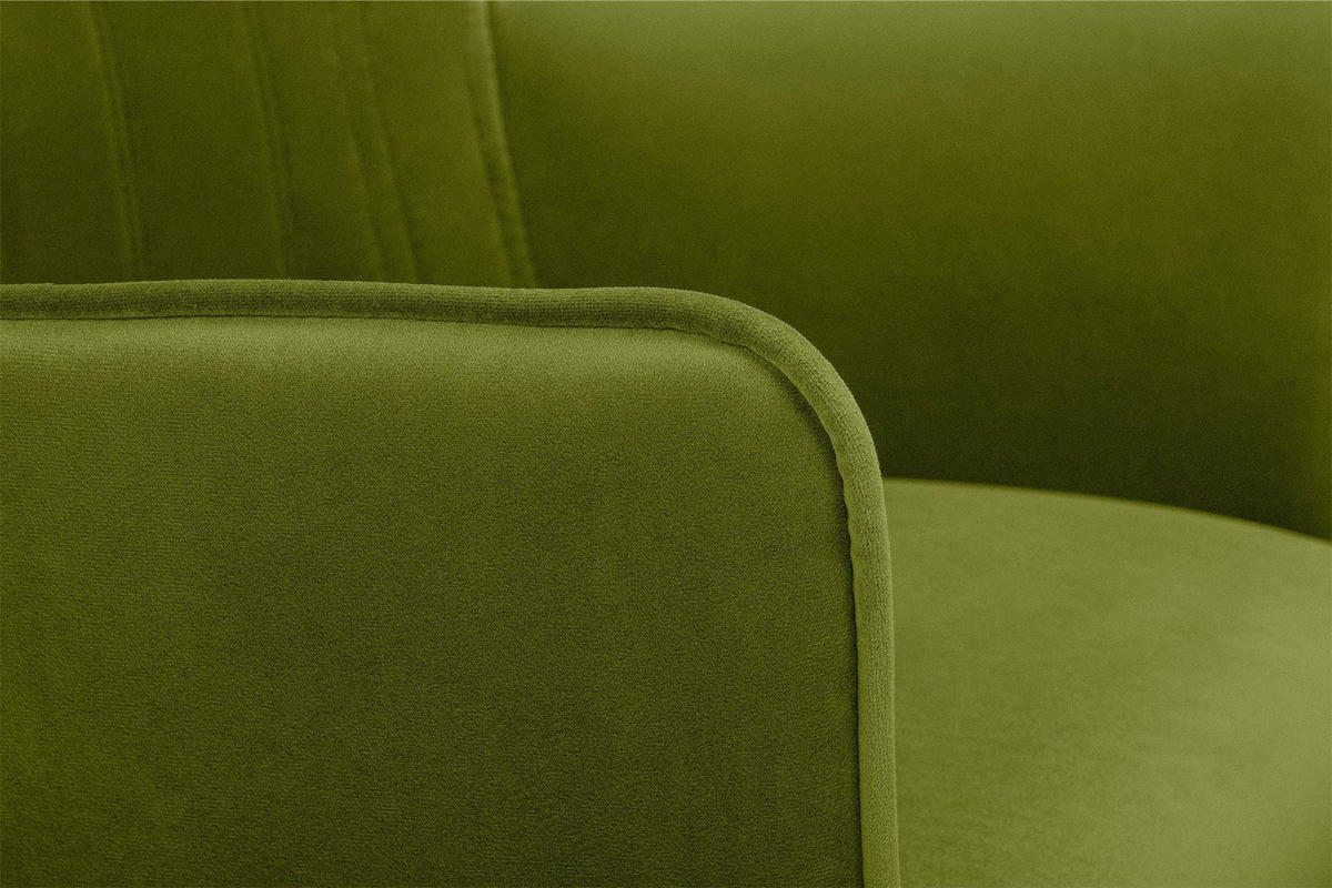 ESSZIMMERSTUHLE PYRUS 2-tlg Velours-Sitz, Oliv/Schwarz - Schwarz/Olivgrün, Textil/Metall (56/84/46cm) - KONSIMO®