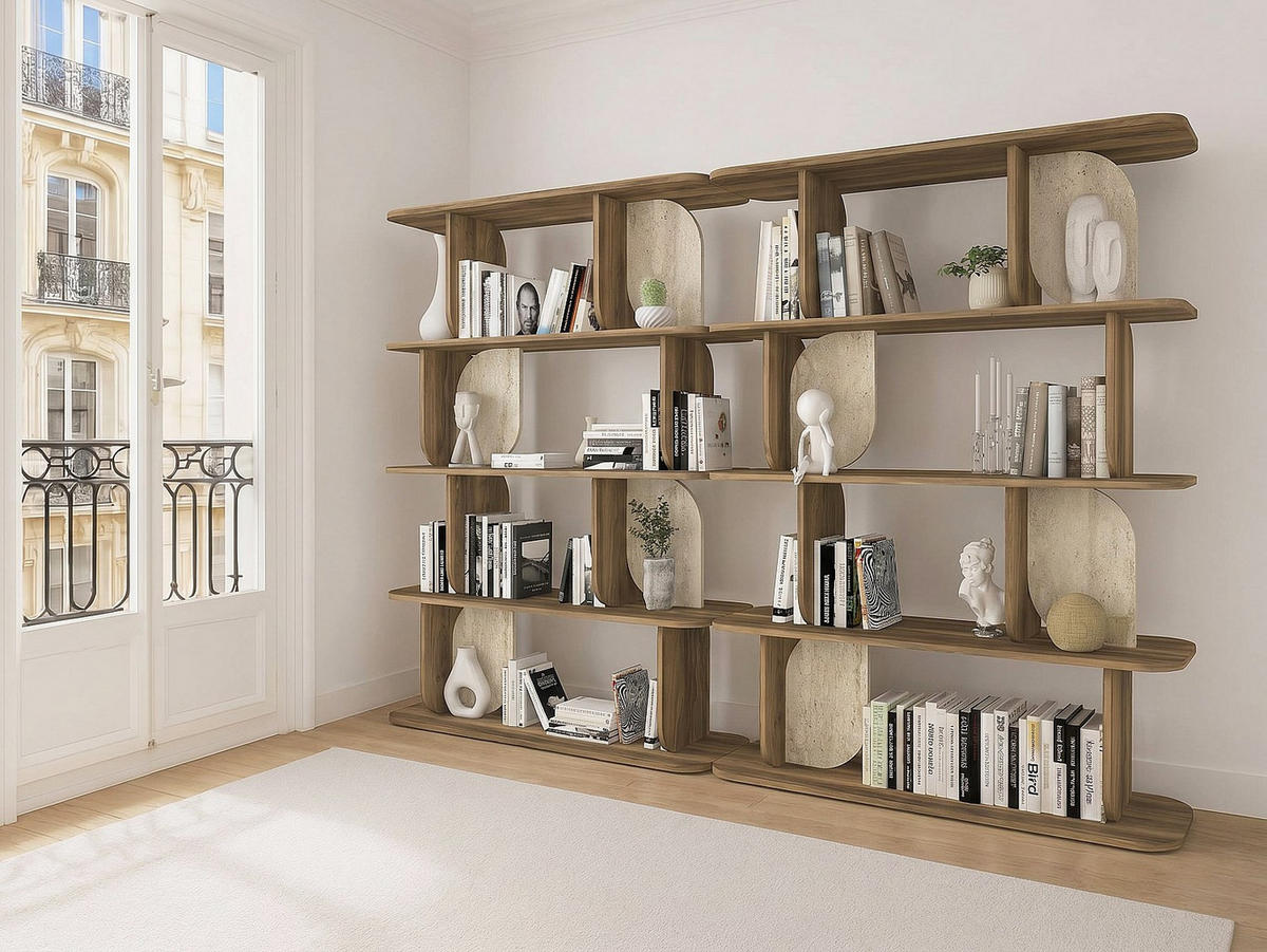 REGAL - 120 cm x 40 cm - holz - naturfarben dunkel, beige Neleria - Beige/Naturfarben, Holz (120/160.5/40cm) - Vente-Unique