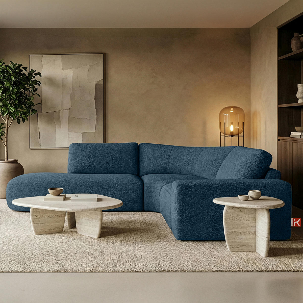 ECKSOFA LINKS ZUCCO, Dunkelblau - Dunkelblau, Holz/Holzwerkstoff (224/293cm) - KONSIMO®