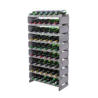 WEINREGAL VINOTECA FLEX PRO HxBxT 121x65x28cm 54 Flaschen auf 9 Ebenen Grau - Grau, Holz (65/121/28cm) - PROREGAL