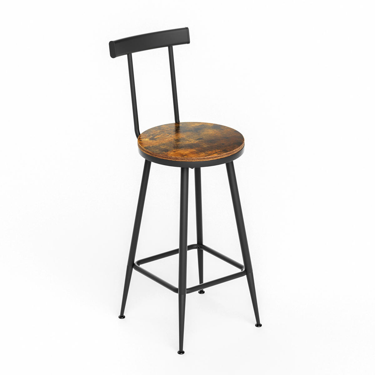BARTISCH-SET DE-39323 2-teilig mit Rückenlehnen Schwarz - Schwarz, Holzwerkstoff (60/92/60cm) - ComfortXL