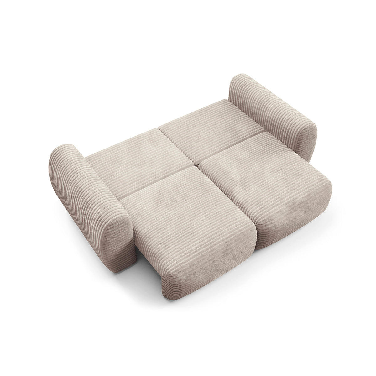 SOFA Camilla 3 Sitzplätze Taupe - Taupe, Holz (266/95/121cm) - Petits-meubles
