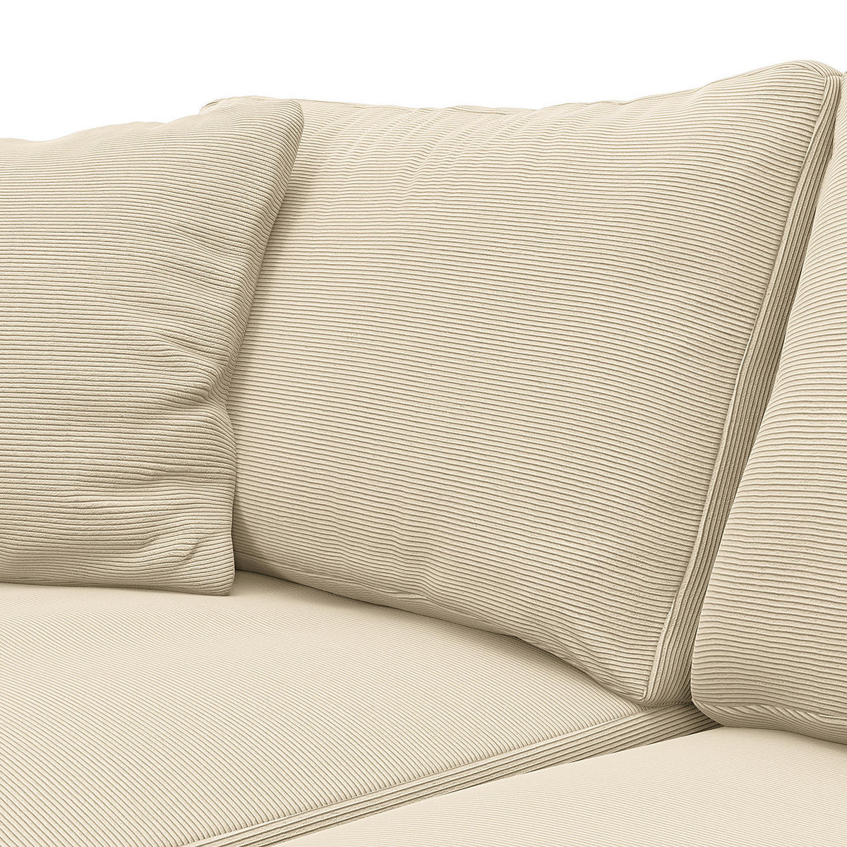 ECKSOFA mit Ottomane - Beige/Schwarz, Kunststoff/Textil (267/254cm) - home24