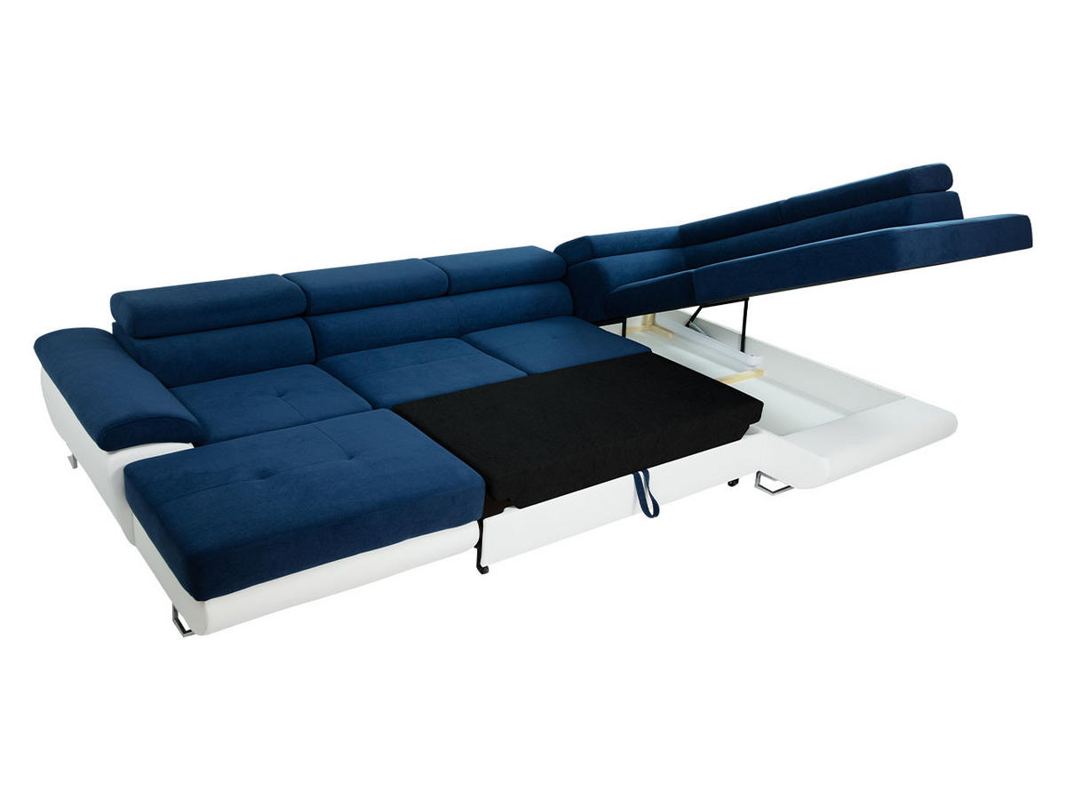 WOHNLANDSCHAFT Cotere Bis, Seite: Links - Weiß/Grau, Holz/Textil (345/91/202cm) - MIRJAN24