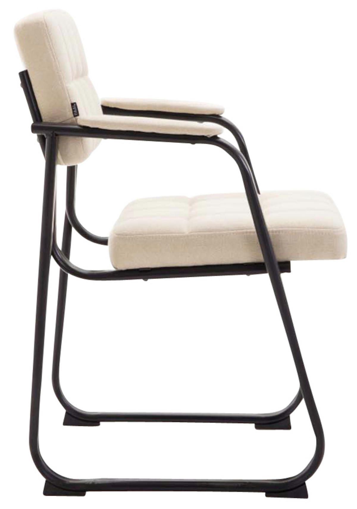 BESUCHERSTÜHLE Canam - 2er Set Kunstleder creme - Creme/Schwarz, Textil/Metall (59/84/58cm) - TPFLiving