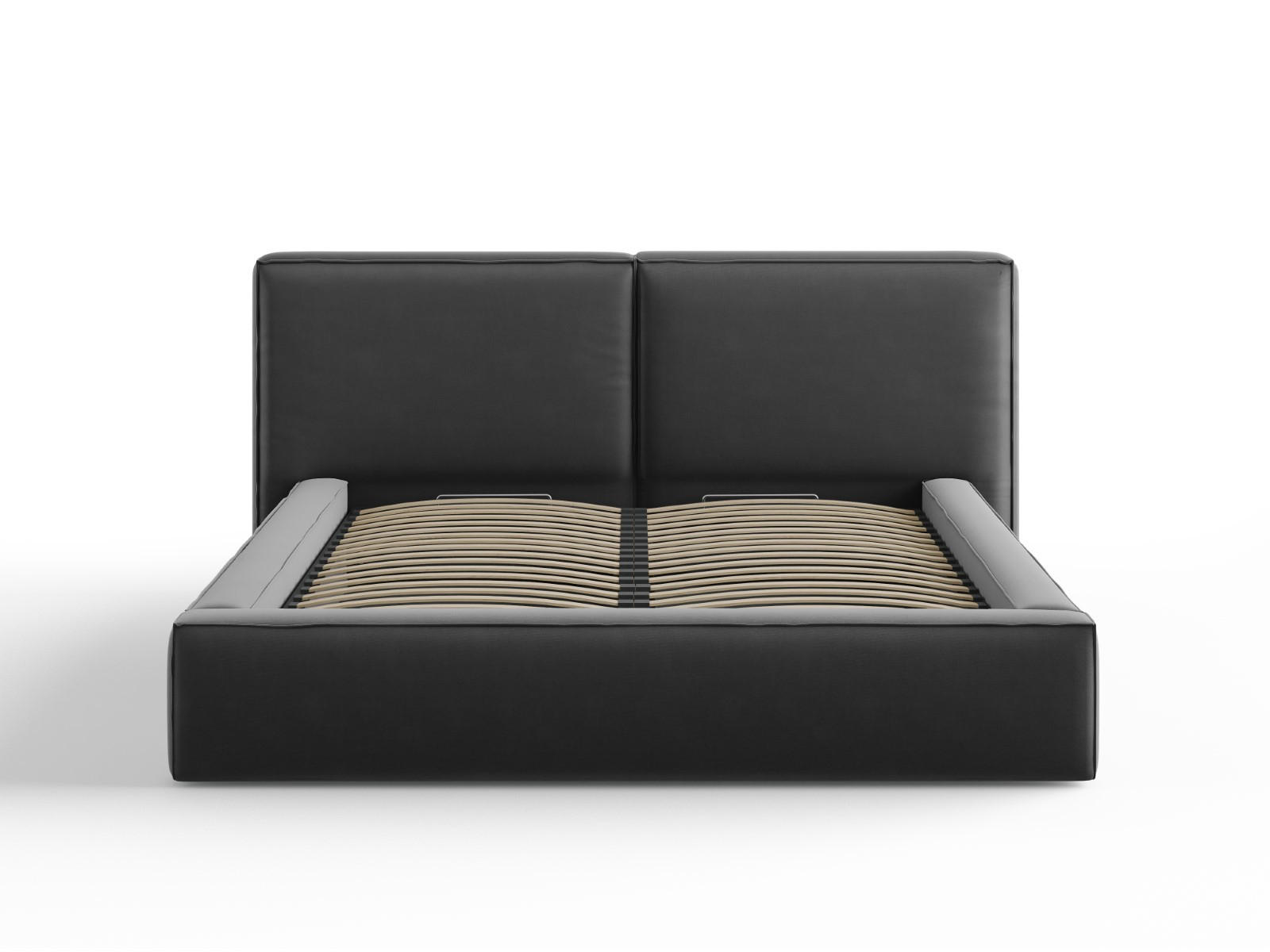 BETT mit Bettkasten und Kopfteil Jodie aus Samt grau 160x200cm - Grau, Textil (160/200cm) - Micadoni