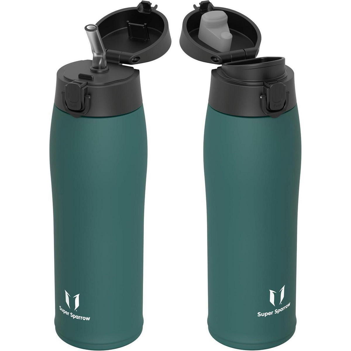 TRINKFLASCHE Edelstahl 750 ml Dunkelgrün - Petrol, Metall (8.2/8.2cm)