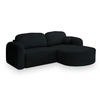 ECKSOFA AMILIA R-S Schwarz Boucle-Stoff mit Schlaffunktion - Schwarz, Holz (263/174cm) - MASSENO
