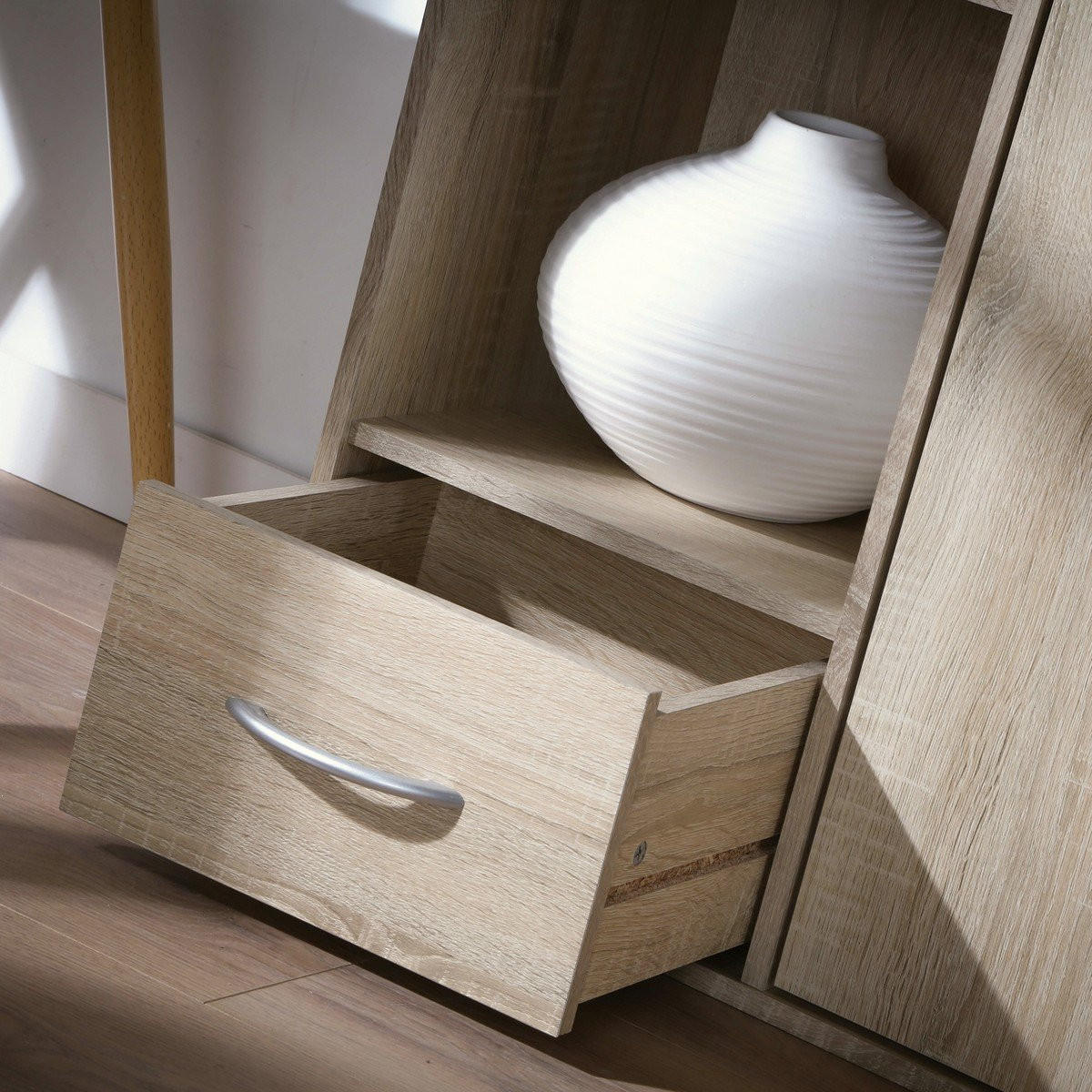 SCHRANK mit 2 Fächern, 1 Schublade und 1 Tür - Apfelbaumfarben, Holzwerkstoff (29.5/80/61.5cm) - Calicosy